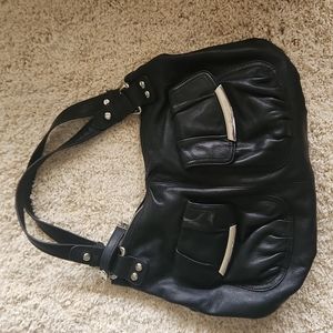 Medium black b malowsky leather bag